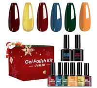 Smalto Semipermante - Set Smalto Natale 6 Colori | Per Donne Asciugatura Rapida Forniture Manicure Durata Prolungata Per Incontri Appuntamenti Matrimonio Salon Viaggi Pendolari