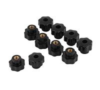 Smandy 10 Manici Universali in Plastica, Forma Rotonda Nera, Filettatura M6 25, con Impugnatura Comoda, per la Sostituzione di Macchine Utensili