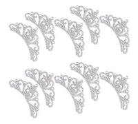 Smandy 10 Pezzi Toppe con Supporto Non Tessuto per Ragazze, Accessori Fai da Te Abbigliamento (bianca da 8,3 x 4,5 cm)
