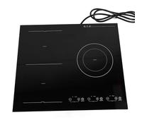 Smandy Abbandonare il Piano Cottura Elettrico, Cottura in Vetro in Ceramica a 3 Zone con 9 Livelli di Potenza per più Metodi di Cottura Contemporaneamente (220V)