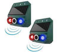 Smandy Allarme con Sensore di Movimento Solare, Sirena Forte da 129 DB con Luce Lampeggiante 4 modalità IP55 Impermeabile per Cortile, Fattoria, Giardino, Casa, Sicurezza Esterna (2PCS)