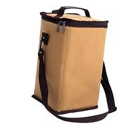 Smandy Borsa da Campeggio Leggera, Materiale in Tela Resistente con Fondo in Pelle Impermeabile, Tracolla Rimovibile e Tasca in Rete per Avventure all'aria Aperta (piccola piazza)