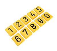 Smandy Etichette Identificative per Mucche, Pecore e Bestiame, 10 Etichette Numeriche in Plastica, 0-9, Base Gialla, Parola Nera, con Design di Facile Lettura, per la Gestione degli (10 numeri)