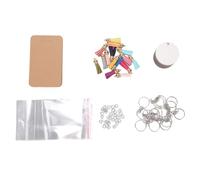 Smandy Kit Portachiavi di Trasferimento di Calore, 105pcs a 2 Spazi per Pressioni a 2 Lati con Nappe di Connettori per Sub -sublimation Craft Fai -da -te (Circular)