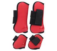 Smandy Paratendini per Protezione per Le Gambe Equine Stivali da Equitazione Guscio Spesso in PU con Neoprene Ammortizzante per Allenamento Ai Salti e (Un Set di Quattro Grandi)