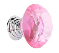 Smandy Pomelli per Mobili in Vetro Cristallo 10 Pezzi 30 Mm K9 Pomelli per Porte in Cristallo con Base in Lega di Zinco Trasmissione della Luce Lucida per Armadietti da, Cassetti, Guardaroba,