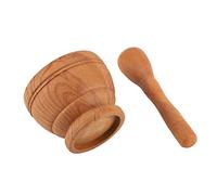 Smandy Set Mortaio e Pestello Manuale Spremi Aglio Macina Spezie Manuale per Erbe Pillole di con Impugnatura Ergonomica Antiscivolo Utensile da in Plastica PP Resistente (Venatura del legno)