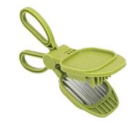 Smandy Strumento per Affettare la Frutta, Lame in Acciaio Inossidabile, Comode Forbici, Manico Efficiente, Taglierina per Banane, Fragole, Uova, Kiwi, Cetrioli (GREEN)
