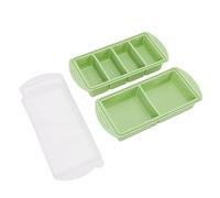 Smandy Vassoio per Congelatore in Silicone con Coperchio Stampo per Cubetti di Ghiaccio Grande da 2 Tazze e 4 Tazze per Conservare Zuppe, Brodo e Salsa, Base Flessibile a Rilascio Facile, per la