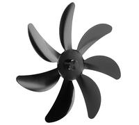 Smandy Ventilatore per Stufa Pala in Lega di Alluminio 7 Pale Pale per Ventola per Camino Kit di per Ventola per Camino di Ricambio Parte di Ricambio per per Misura (BLACK)