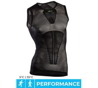 SMANICATO A RETE INTIMO IRON-IC NERO UNDERWEAR BLACK CANOTTA A RETE