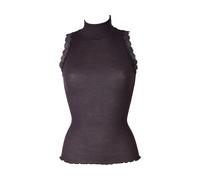 Smanicato camiciola donna FRALY senza maniche con lupetto lana e seta a coste co