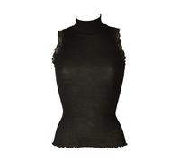 Smanicato camiciola donna FRALY senza maniche con lupetto lana e seta a coste co