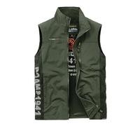 Smanicato Da Lavoro Uomo - Gilet Multitasche Uomo Impermeabile Mollette da bucato per la pesca all'aperto sottili e adatte per giacche primaverili ed estive (Army Green XL)