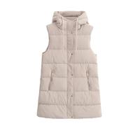 Smanicato Donna,Gilet Lungo Trapuntato Donna Gilet Lungo con Cappuccio, Beige Casual Trapuntato Gilet Donna Elegante Gilet Imbottito Gilet Impermeabile Cappotto Invernale per Donna Ragazza Outdoor U