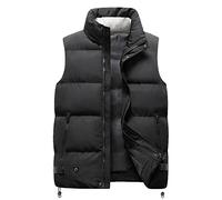Smanicato Uomo Invernale Taglie Forti Cotone Gilet Casual Piumino Senza Maniche Giubbotto con Zip Imbottito Leggera Elegante Giacca Softshell Stand Collare Trekking Antivento Trapuntato Giubbino Corto
