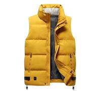 Smanicato Uomo Invernale Taglie Forti Cotone Gilet Casual Piumino Senza Maniche Giubbotto con Zip Imbottito Leggera Elegante Giacca Softshell Stand Collare Trekking Antivento Trapuntato Giubbino Corto