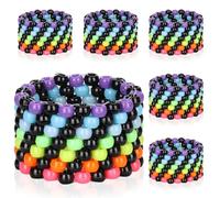 SMAODSGN 3/6 braccialetti multistrato elasticizzati arcobaleno braccialetti multi colore perline polsino kandi rave accessori gioielli musica bomboniera per donne amici EDM festa festival musicale