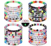 SMAODSGN Braccialetti dell'amicizia rave Bulk Stretch Kandi Braccialetto per feste Glow in the Dark Colorato Y2k Scene Braccialetti Amicizia Regali per Donne Amiche Musica Bomboniere Rave PLUR