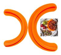 Smaoqingji Separatore Alimentare Divisore In Silicone - set di 2, Arancione, Piatti Divisi, Ideale per Distinguere Ogni Alimento e Gustare Il Sapore Unico del Cibo Aumentare L'appetito