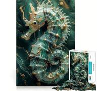 Smaragd Cavalluccio Marino per Adulti Puzzle da 1000 Pezzi Gioco per Esercizi Mentali Tempo Libero Design Assemblaggio Regalo Stagionale 38x52cm