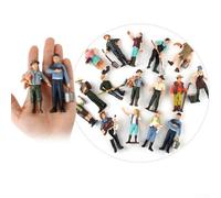 Smarbettiy Set di figure di treno in scala HO, con personaggi dipinti di agricoltori e pastori, accessori realistici in PVC per scena agricola e visualizzazione layout ferroviario (ZQ 376)