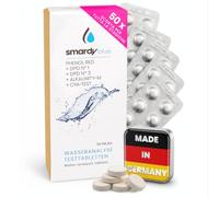 smardy kit 50 pastiglie fotometro - pH, cloro, alcalinità, CyA | Compresse di prova per pH, cloro libero e totale, capacità acida e acido cianurico con tester elettronico dell'acqua