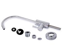 smardy Rubinetto per Osmosi Inversa in Ottone Cromato, Girevole a 360° | Adattatori da 1/4" e 3/8" inclusi per impianti a osmosi e filtri acqua, beccuccio orientabile in ogni direzione