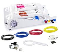 smardy Sistema di filtraggio dell'acqua ad osmosi inversa, impianto di osmosi a 3 livelli con manometro di pressione, acqua osmosi per pesci tropicali, disco, blu marino, filtro acqua 50 membrana GPD