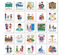 Smarfer - Pittogrammi magnetici per agenda settimanale e giornaliera - 50 pezzi - Tedesco - Attività all'aperto e routine - Lavagna ricompensa