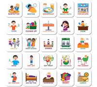 Smarfer - Pittogrammi magnetici per lavagna settimanale - 50 pezzi - inglese - bambini - routine quotidiana - pianificatore autismo - magneti - calendario educativo …