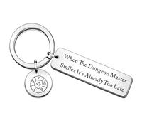 SMARGO Portachiavi Dungeon Master When The Dungeon Master Smiles It's Already Too Late Dungeons And Dragons, regalo per fidanzato, fidanzata, marito, fratello, sorella, papà, amico, gamer RPG fan