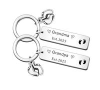 SMARGO Set di portachiavi per nonni, nonni e nonni, per essere nonni e nonni est 2025, portachiavi