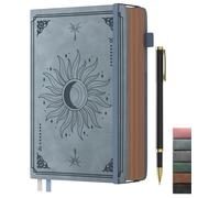 Smarpau Taccuino A5 a righe, con copertina rigida, 366 pagine, carta da 100 g/m², per donne, uomini, ufficio, scuola, 14,5 x 21 cm, blu nebbia