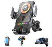 Smart 2-in-1 Car Rotating Mobile Phone Holder & Wireless Charger,2026 New Cool Car Wireless Fast Charging Holder,Motorized 90° Rotating Auto-Clamping Secure Car Mount Charger for Smartphones (Gray)