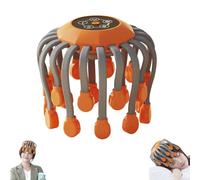 Smart 20-Claw Electric Head Massager Scalp, 5 Smart Modes, Wireless 360° Deep Intelligent Octopus Massage, Stress Relief Sleep Aid for Home, Travel (Orange,Small motor (5w))