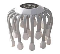 Smart 20-Claw Electric Head Massager Scalp, Wireless 360° Deep Intelligent Octopus Massage, Wireless Deep Scalp Massage Device with 5 Smart Modes, Stress Relief Sleep Aid for Home (White-Small)