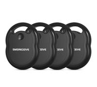 Smart Air Tracker Tag,Localizzatore Compatibile con Apple Dov'è (Solo iOS),Bluetooth Trova oggetti per Chiavi,Bagagli,Portafogli,Borse,Zaini,Batteria Sostituibile (4 Nero)