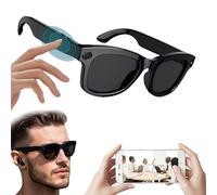 Smart Al Camera Glasses, Built-in ChatGPT, Voice Control, Listen Music and Calls, Wifi 4.0 + Bluetooth 5.3, Shoot Audio Video Recordings Smart Bluetooth Translator Sunglasses, for Outdoor Sport,A