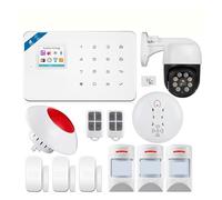 Smart Alarm GSM Tuya Smart Home Alarm System Kit 433 Mhz Di Allarme Wireless Di Sicurezza Telecamera IP Sensore Di Movimento Anti-animale Domestico per Ville e Magazzini(W181 GSM Tuya Kit 4)