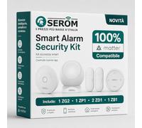 Smart Alarm Security Kit Completo, con Centralina e Sensori pronto all'uso - KIT-IOT-HomeAlarmKit-EU-5-M (Matter)