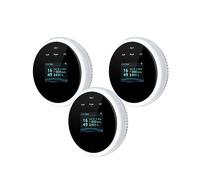 Smart Allarme GAS GPL Perdita Perdita Fuoco Temperatura Calore 70DB Sensore Rilevatore Di Allarme Impostazione Scena Con Regolatore Valvola per Ville e Magazzini(3 PCS)