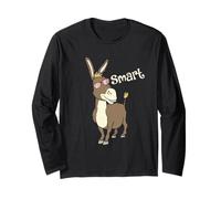 Smart asino con occhiali divertente meme amante degli animali Maglia a Manica