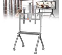 Smart Board Stand per lavagna bianca interattiva verticale interattiva Rolling TV stand quattro ruote bloccabili per l'ufficio moderno o l'aula, nera-FD570 (bianco FD580)