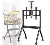 Smart Board Stand per Lavagna Interattiva Verticale Rolling TV Quattro Ruote Bloccabili The Modern Office or Classroom, Black-FD580