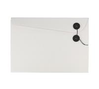 smart by Leviatan 6 cartelline in cartone, con chiusura a nastro, per conservare e trasportare documenti in bella scatola ondulata, colore: bianco