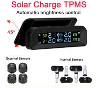 Smart car TPMS sistema di monitoraggio della pressione dei pneumatici orologio digitale solare display LCD sistema di allarme di sicurezza della temperatura della pressione dei pneumatici per auto