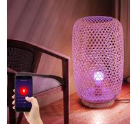 Smart Casa Bambù Lampada da Tavolo Boho Piantana Google Alexa App Vocale Comando [EEK: F]