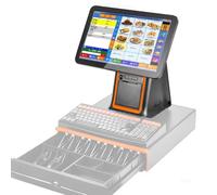 Smart Cash Registe, All-in-One Cashier Register with Dual Touch Screen 15.6", with CPU I5, 8GB RAM, 128G SSD, Windows 10, WiFi Module, Built-in Thermal Print, POS System for Small Business ,Black