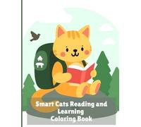Smart Cats Reading and Learning: Coloring Book for Adults and Teens